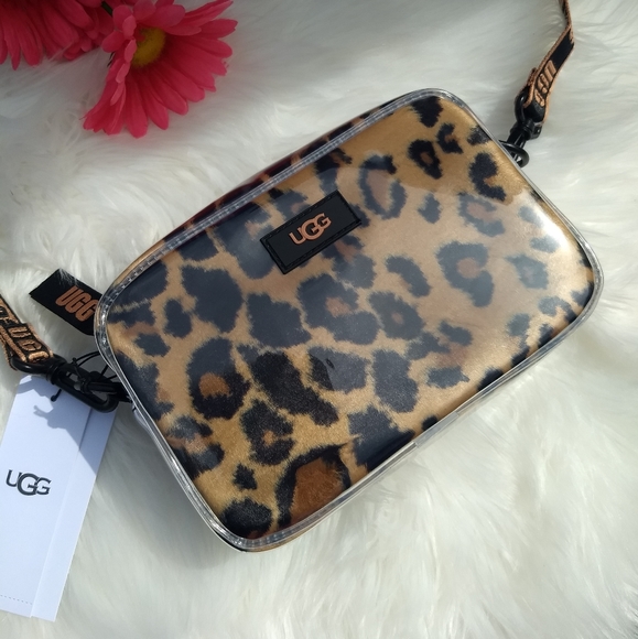 UGG Handbags - UGG Janey II Clear Sheepskin Plush Leopard Print Bag
